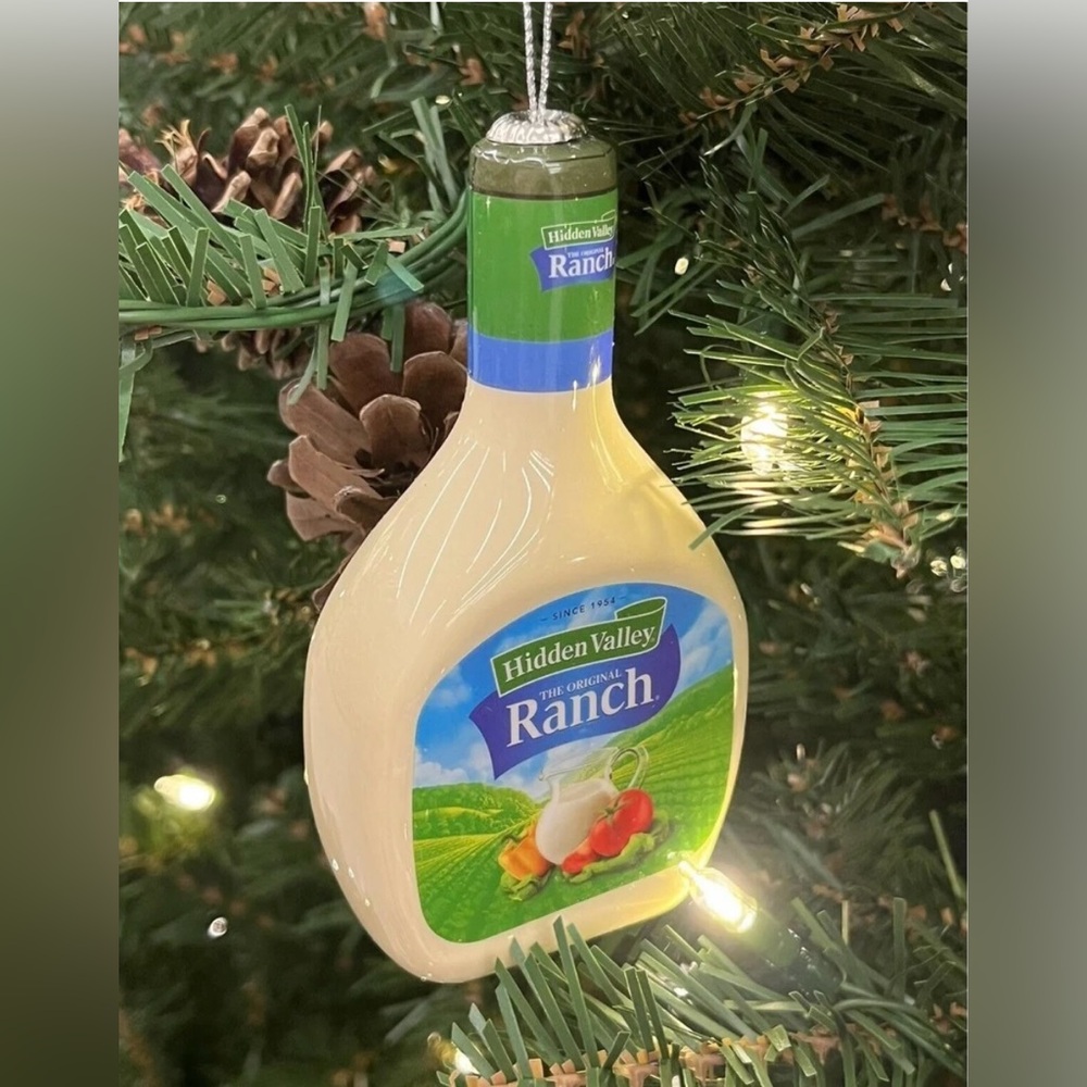 NWT Hidden Valley Ranch Dressing Decoupage Christmas Tree Ornament
